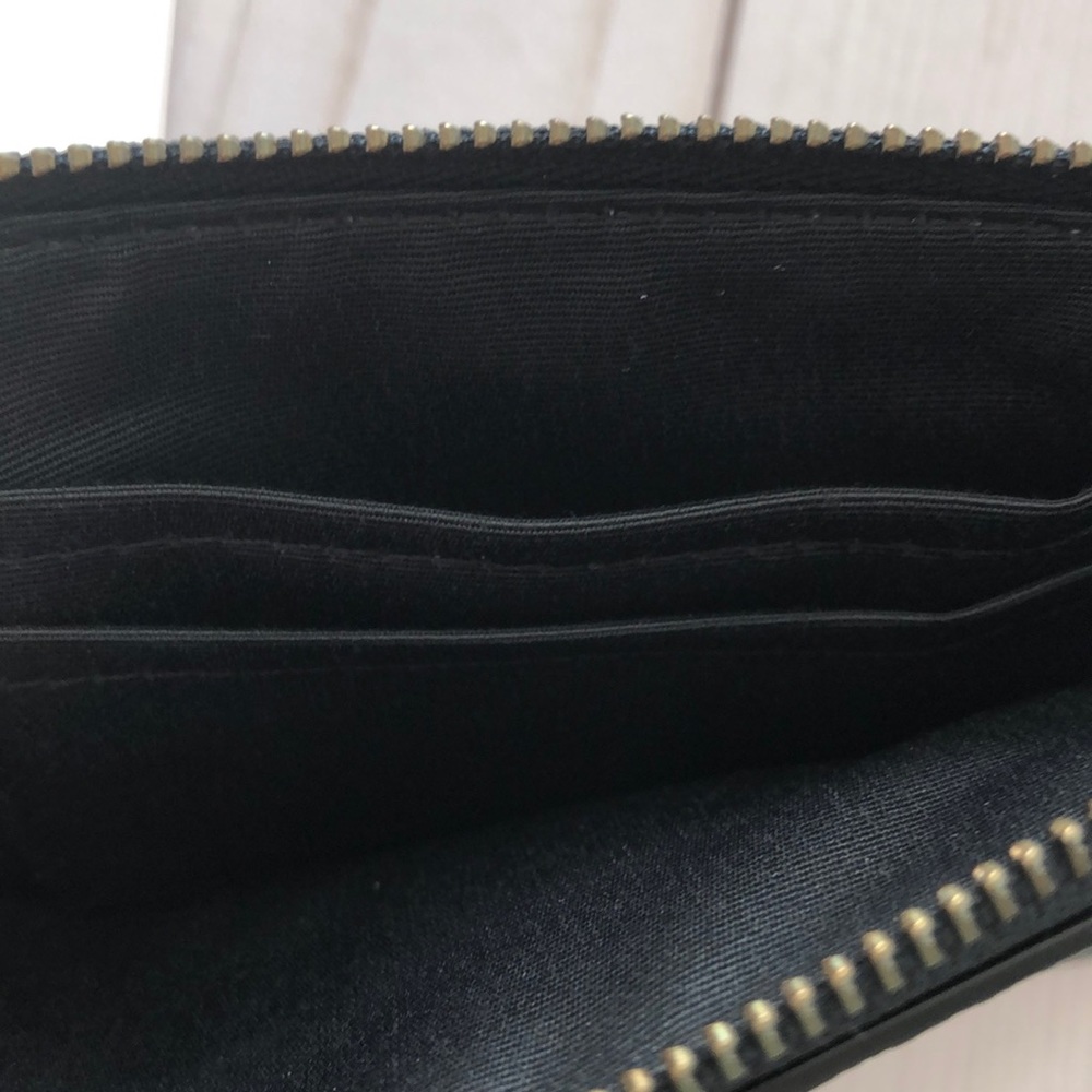 Sold!! Coach gun metal logo wristlet in charcoal - Picture 4 of 5